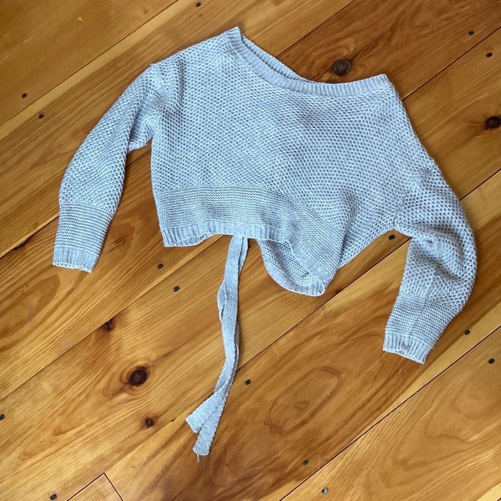 Express sweater crop, lacing detail on back